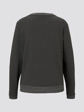 Long-sleeved shirt with drawstring - Women - black dotted fabric Long-sleeved shirt with drawstring - Women - black dotted fabric - 8 - TOM TAILOR