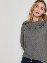 Langarmshirt mit Print - Frauen - alloy grey melange Langarmshirt mit Print - Frauen - alloy grey melange - 5 - TOM TAILOR