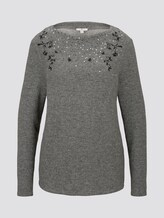Langarmshirt mit Print - Frauen - alloy grey melange Langarmshirt mit Print - Frauen - alloy grey melange - 7 - TOM TAILOR
