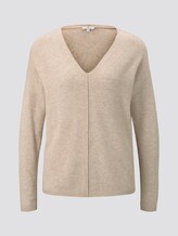 Pullover mit Spitzeneinsatz - Frauen - desert sand melange Pullover mit Spitzeneinsatz - Frauen - desert sand melange - 7 - TOM TAILOR