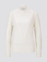 TOM TAILOR Damen Strukturiertes Sweatshirt, weiß, unifarben, Gr.S