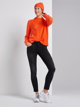 Strukturiertes Sweatshirt - Frauen - knockout orange melange Strukturiertes Sweatshirt - Frauen - knockout orange melange - 3 - TOM TAILOR