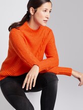 Strukturiertes Sweatshirt - Frauen - knockout orange melange Strukturiertes Sweatshirt - Frauen - knockout orange melange - 5 - TOM TAILOR