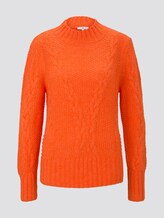 Strukturiertes Sweatshirt - Frauen - knockout orange melange Strukturiertes Sweatshirt - Frauen - knockout orange melange - 7 - TOM TAILOR