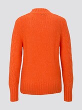Strukturiertes Sweatshirt - Frauen - knockout orange melange Strukturiertes Sweatshirt - Frauen - knockout orange melange - 8 - TOM TAILOR