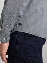 Hemd mit Allover-Print - Männer - white navy check print Hemd mit Allover-Print - Männer - white navy check print - 9 - TOM TAILOR Denim