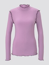 Geribbelde lange mouwen shirt - Vrouwen - sweet lavender Geribbelde lange mouwen shirt - Vrouwen - sweet lavender - 7 - TOM TAILOR Denim