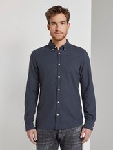 Hemd in Melange-Optik - Männer - dark denim blue melangy look Hemd in Melange-Optik - Männer - dark denim blue melangy look - 1 - TOM TAILOR