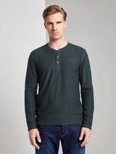 Langarmshirt in Melange-Optik - Männer - green black grindle Langarmshirt in Melange-Optik - Männer - green black grindle - 1 - TOM TAILOR