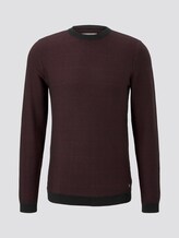 Two-tone jumper - Men - burgundy reverse jacquard Two-tone jumper - Men - burgundy reverse jacquard - 7 - TOM TAILOR Denim