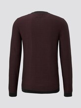 Two-tone jumper - Men - burgundy reverse jacquard Two-tone jumper - Men - burgundy reverse jacquard - 8 - TOM TAILOR Denim