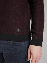 Two-tone jumper - Men - burgundy reverse jacquard Two-tone jumper - Men - burgundy reverse jacquard - 9 - TOM TAILOR Denim