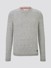 Melierter Pullover - Männer - grey injected melange Melierter Pullover - Männer - grey injected melange - 7 - TOM TAILOR Denim