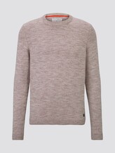 Melierter Pullover - Männer - burgundy injected melange Melierter Pullover - Männer - burgundy injected melange - 7 - TOM TAILOR Denim