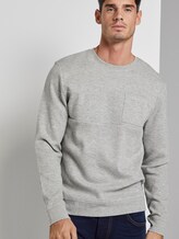 Sweater with chest pocket - Men - Middle Grey Melange Sweater with chest pocket - Men - Middle Grey Melange - 5 - TOM TAILOR