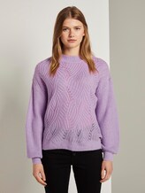 Strickpullover mit Ajour-Struktur - Frauen - sweet lavender Strickpullover mit Ajour-Struktur - Frauen - sweet lavender - 1 - TOM TAILOR Denim