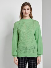 Strickpullover mit Ajour-Struktur - Frauen - soft basil green Strickpullover mit Ajour-Struktur - Frauen - soft basil green - 1 - TOM TAILOR Denim