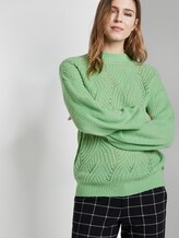 Strickpullover mit Ajour-Struktur - Frauen - soft basil green Strickpullover mit Ajour-Struktur - Frauen - soft basil green - 5 - TOM TAILOR Denim