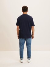 T-shirt with a logo print - Men - Knitted Navy T-shirt with a logo print - Men - Knitted Navy - 2 - Men Plus