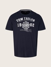 T-shirt with a logo print - Men - Knitted Navy T-shirt with a logo print - Men - Knitted Navy - 7 - Men Plus