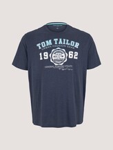 T-Shirt mit Logo-Print - Männer - sky captain blue white melange T-Shirt mit Logo-Print - Männer - sky captain blue white melange - 7 - Men Plus