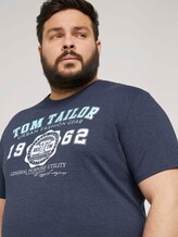 T-Shirt mit Logo-Print - Männer - sky captain blue white melange T-Shirt mit Logo-Print - Männer - sky captain blue white melange - 9 - Men Plus