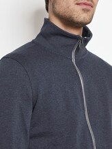 Sweatjacke mit Stehkragen - Männer - Washed Knitted Navy Melange Sweatjacke mit Stehkragen - Männer - Washed Knitted Navy Melange - 9 - TOM TAILOR