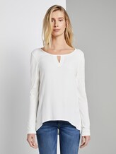 Langarmshirt mit V-Öffnung - Frauen - Whisper White Langarmshirt mit V-Öffnung - Frauen - Whisper White - 1 - TOM TAILOR