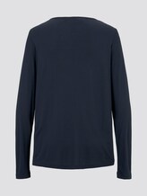 Long-sleeved shirt with V-opening - Women - Sky Captain Blue Long-sleeved shirt with V-opening - Women - Sky Captain Blue - 8 - TOM TAILOR