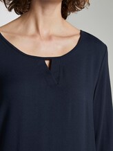Long-sleeved shirt with V-opening - Women - Sky Captain Blue Long-sleeved shirt with V-opening - Women - Sky Captain Blue - 9 - TOM TAILOR