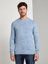 Pullover mit Streifen - Männer - light blue white fancy yarn Pullover mit Streifen - Männer - light blue white fancy yarn - 1 - TOM TAILOR