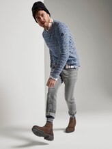 gemusterter Pullover - Männer - blue white structure mouline gemusterter Pullover - Männer - blue white structure mouline - 3 - TOM TAILOR