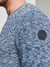 gemusterter Pullover - Männer - blue white structure mouline gemusterter Pullover - Männer - blue white structure mouline - 9 - TOM TAILOR