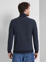 strukturierte Sweatjacke - Männer - blue denim structure strukturierte Sweatjacke - Männer - blue denim structure - 2 - TOM TAILOR