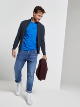 strukturierte Sweatjacke - Männer - blue denim structure strukturierte Sweatjacke - Männer - blue denim structure - 3 - TOM TAILOR