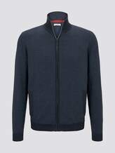 strukturierte Sweatjacke - Männer - blue denim structure strukturierte Sweatjacke - Männer - blue denim structure - 7 - TOM TAILOR