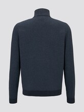 strukturierte Sweatjacke - Männer - blue denim structure strukturierte Sweatjacke - Männer - blue denim structure - 8 - TOM TAILOR