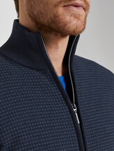 strukturierte Sweatjacke - Männer - blue denim structure strukturierte Sweatjacke - Männer - blue denim structure - 9 - TOM TAILOR