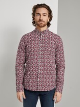 gemustertes Hemd - Männer - white red blue wording design gemustertes Hemd - Männer - white red blue wording design - 1 - TOM TAILOR