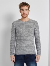 Fein gestreifter Pullover - Männer - grey shades mouline Fein gestreifter Pullover - Männer - grey shades mouline - 1 - TOM TAILOR