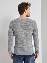 Fein gestreifter Pullover - Männer - grey shades mouline Fein gestreifter Pullover - Männer - grey shades mouline - 2 - TOM TAILOR
