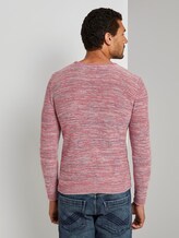 Fine striped sweater - Men - red blue mouline Fine striped sweater - Men - red blue mouline - 2 - TOM TAILOR