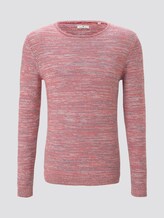 Fine striped sweater - Men - red blue mouline Fine striped sweater - Men - red blue mouline - 7 - TOM TAILOR