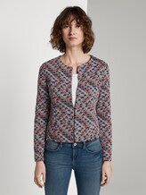 gemusterter Blazer - Frauen - blue pink popcorn structure gemusterter Blazer - Frauen - blue pink popcorn structure - 1 - TOM TAILOR