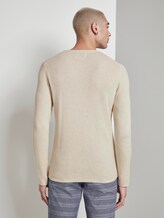 Strukturierter Pullover - Männer - Ecru Melange Strukturierter Pullover - Männer - Ecru Melange - 2 - TOM TAILOR Denim