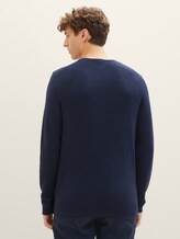 Strukturierter Pullover - Männer - Sky Captain Blue Non-Solid Strukturierter Pullover - Männer - Sky Captain Blue Non-Solid - 2 - TOM TAILOR Denim