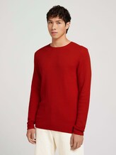 Strukturierter Pullover - Männer - blood orange Strukturierter Pullover - Männer - blood orange - 1 - TOM TAILOR Denim