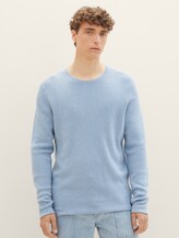 Strukturierter Pullover - Männer - soft light blue melange Strukturierter Pullover - Männer - soft light blue melange - 1 - TOM TAILOR Denim