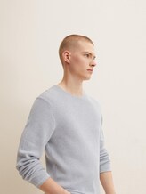 Strukturierter Pullover - Männer - lava stone grey melange Strukturierter Pullover - Männer - lava stone grey melange - 9 - TOM TAILOR Denim
