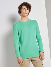 Strukturierter Pullover - Männer - creamy jade melange Strukturierter Pullover - Männer - creamy jade melange - 1 - TOM TAILOR Denim